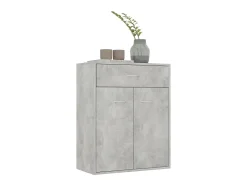 Aparador de madera contrachapada gris hormigón 60x30x75 cm ES70336
