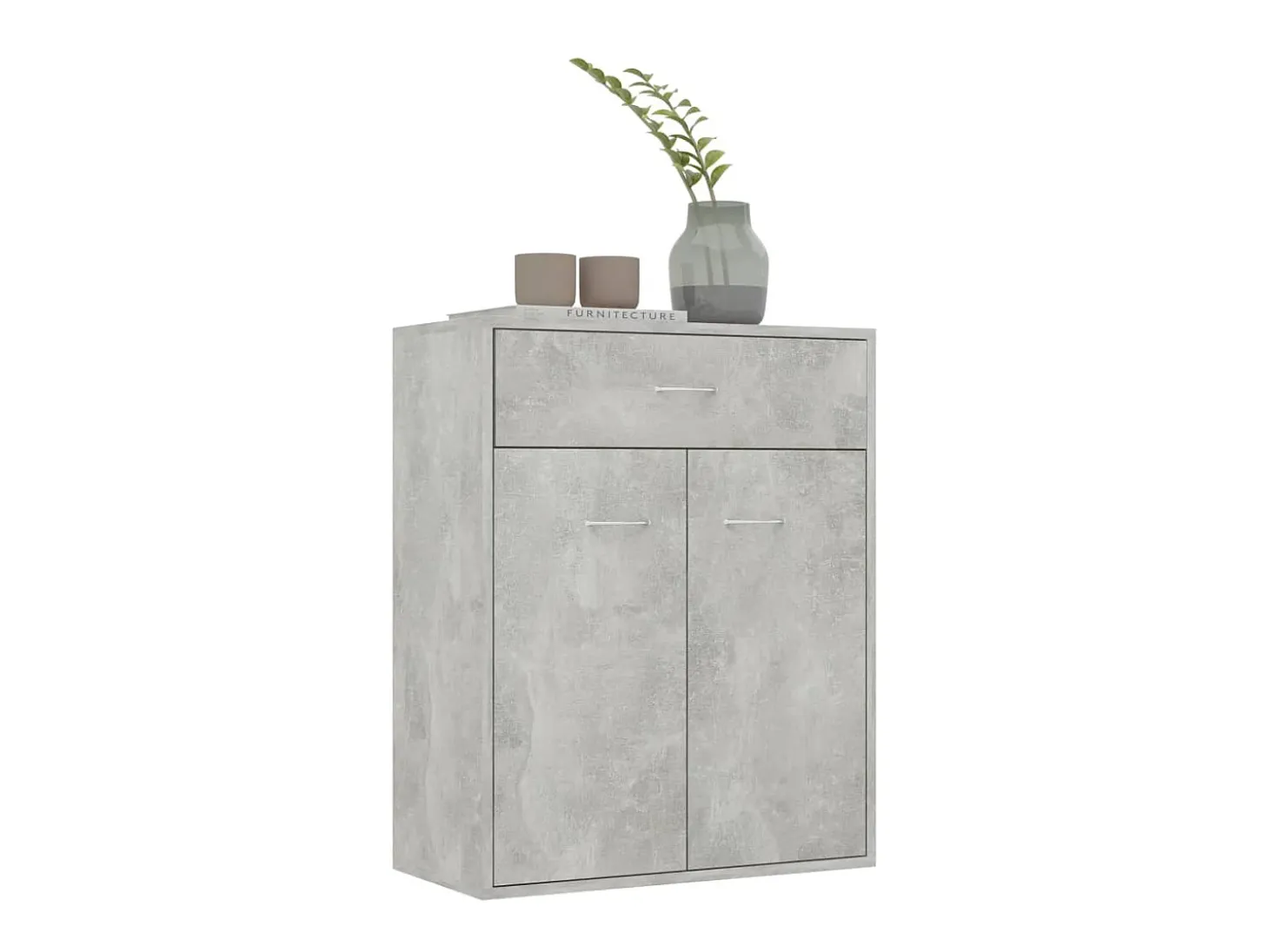 Aparador de madera contrachapada gris hormigón 60x30x75 cm ES70336