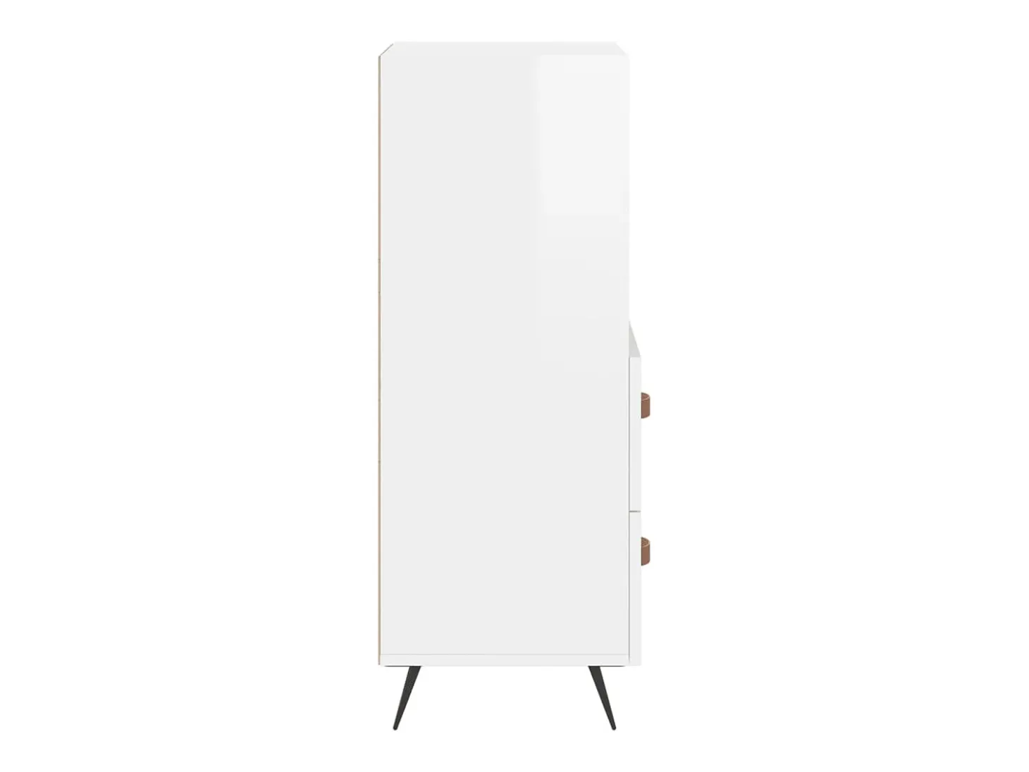 Aparador de madera contrachapada blanco brillante 34,5x34x90 cm