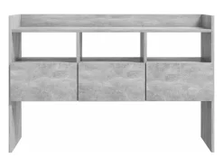 Aparador de madera contrachapada gris hormigón 105x30x70 cm