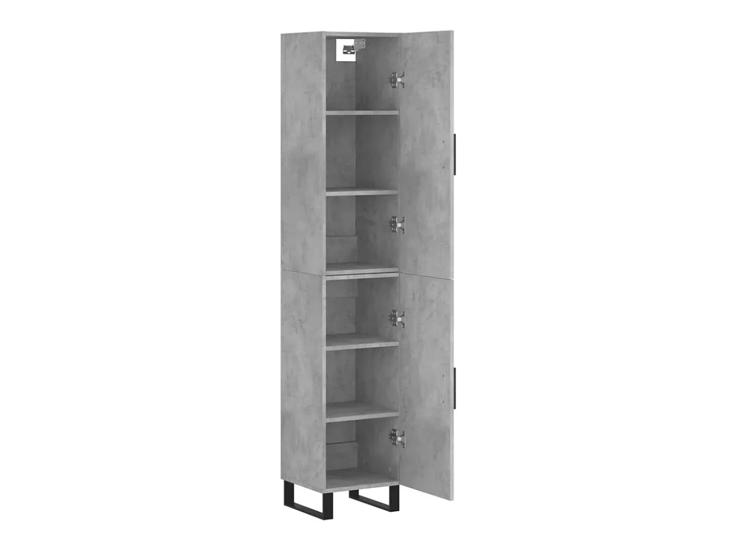 Aparador de madera contrachapada gris hormigón 34,5x34x180 cm ES66375