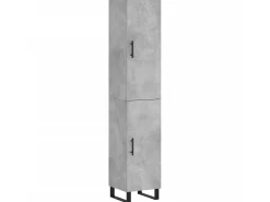 Aparador de madera contrachapada gris hormigón 34,5x34x180 cm ES66375