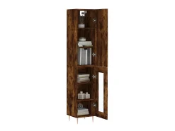 Aparador de madera contrachapada roble ahumado 34,5x34x180 cm ES48414