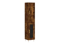 Aparador de madera contrachapada roble ahumado 34,5x34x180 cm ES48414