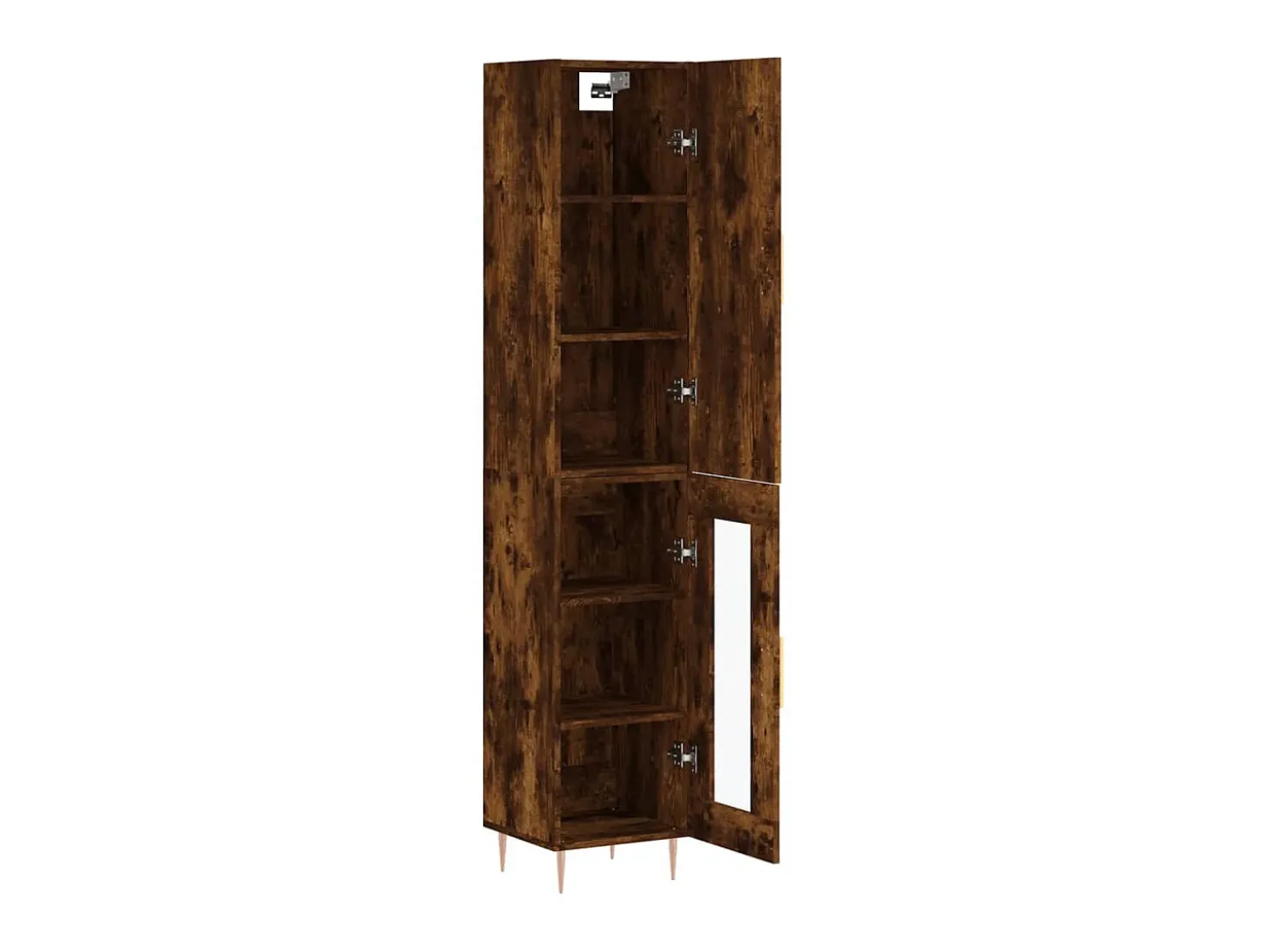 Aparador de madera contrachapada roble ahumado 34,5x34x180 cm ES48414
