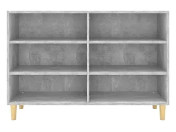 Aparador de madera contrachapada gris hormigón 103,5x35x70 cm ES42485