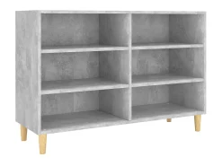 Aparador de madera contrachapada gris hormigón 103,5x35x70 cm ES42485