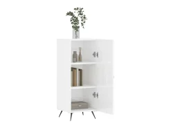 Aparador de madera contrachapada blanco brillante 34,5x34x90 cm ES98083