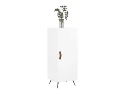 Aparador de madera contrachapada blanco brillante 34,5x34x90 cm ES98083