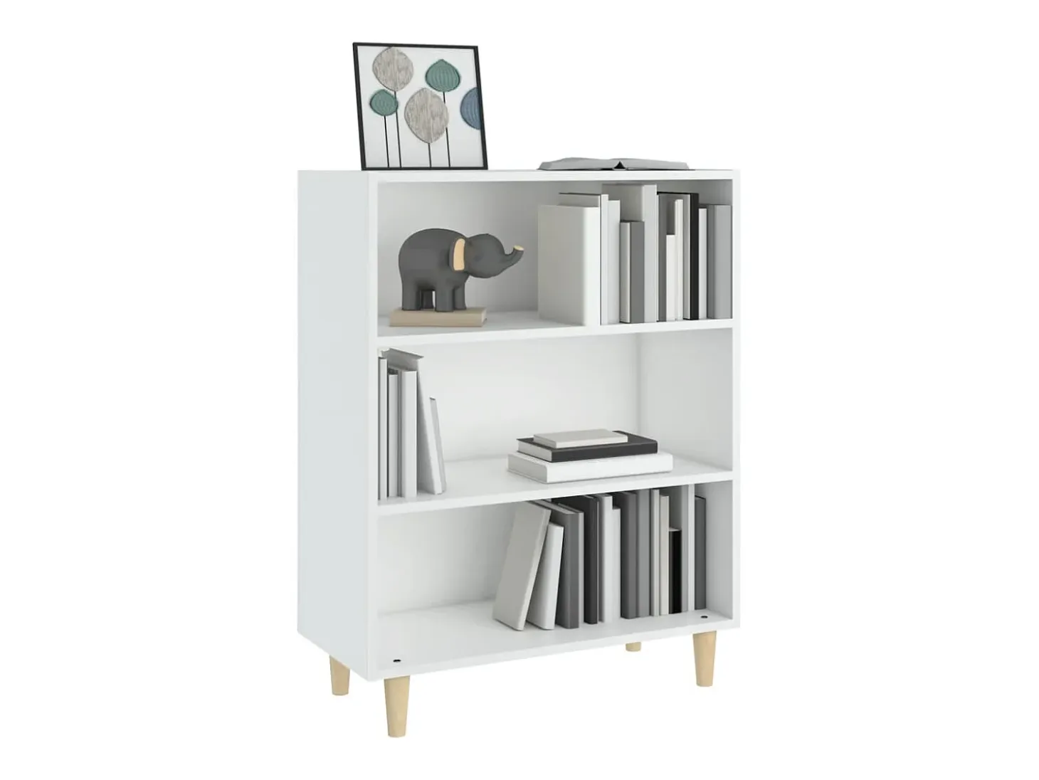 Aparador de madera contrachapada blanco 69,5x32,5x90 cm