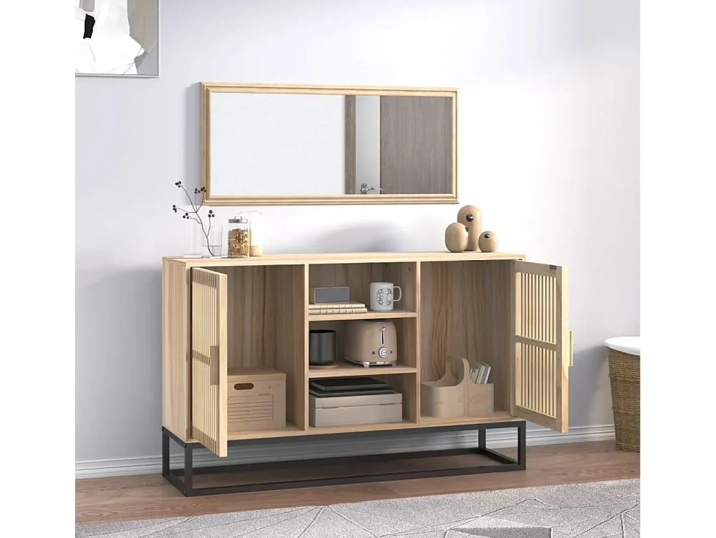 Aparador de madera contrachapada 105x30x65 cm