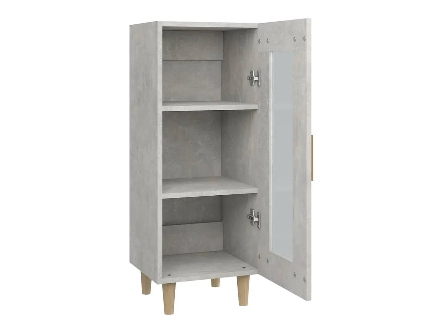 Aparador de madera contrachapada gris hormigón 34,5x34x90 cm