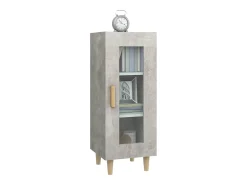 Aparador de madera contrachapada gris hormigón 34,5x34x90 cm