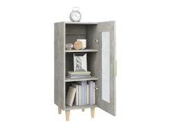 Aparador de madera contrachapada gris hormigón 34,5x34x90 cm