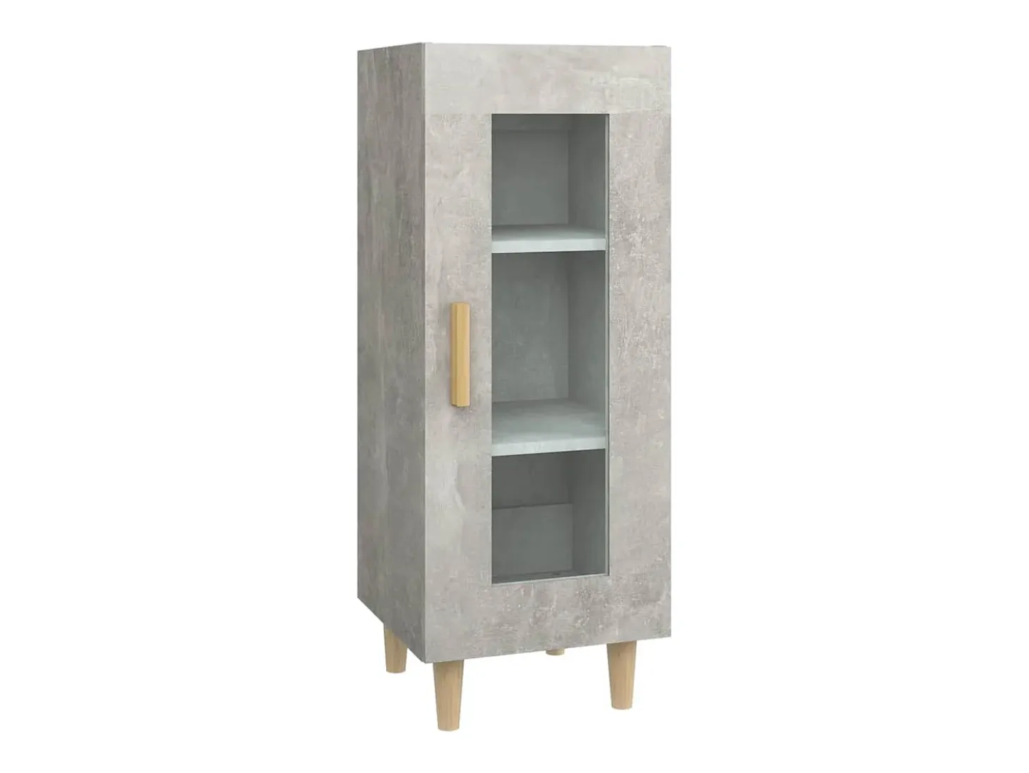 Aparador de madera contrachapada gris hormigón 34,5x34x90 cm