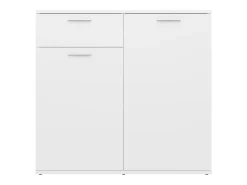 Aparador de madera contrachapada blanco 80x36x75 cm