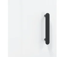 Aparador de madera contrachapada blanco brillante 69,5x34x90 cm