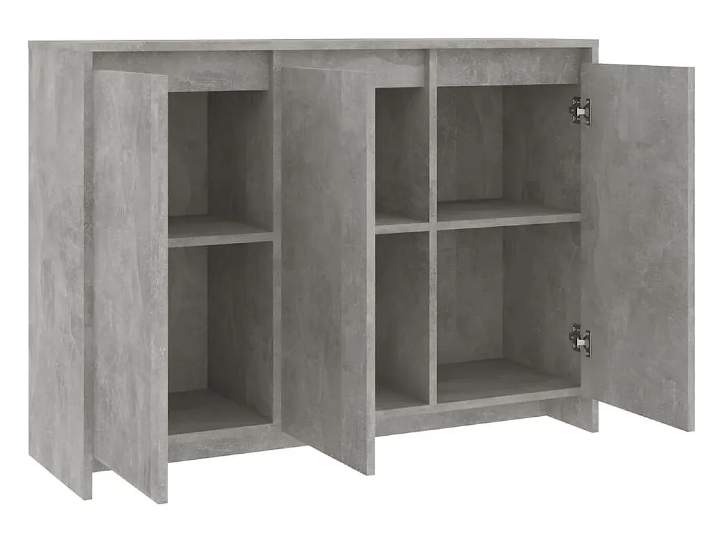 Aparador de madera contrachapada gris hormigón 102x33x75 cm