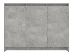Aparador de madera contrachapada gris hormigón 102x33x75 cm
