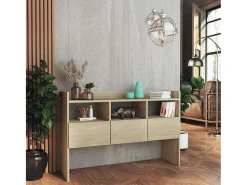 Aparador de madera contrachapada roble Sonoma 105x30x70 cm ES77525