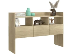 Aparador de madera contrachapada roble Sonoma 105x30x70 cm ES77525