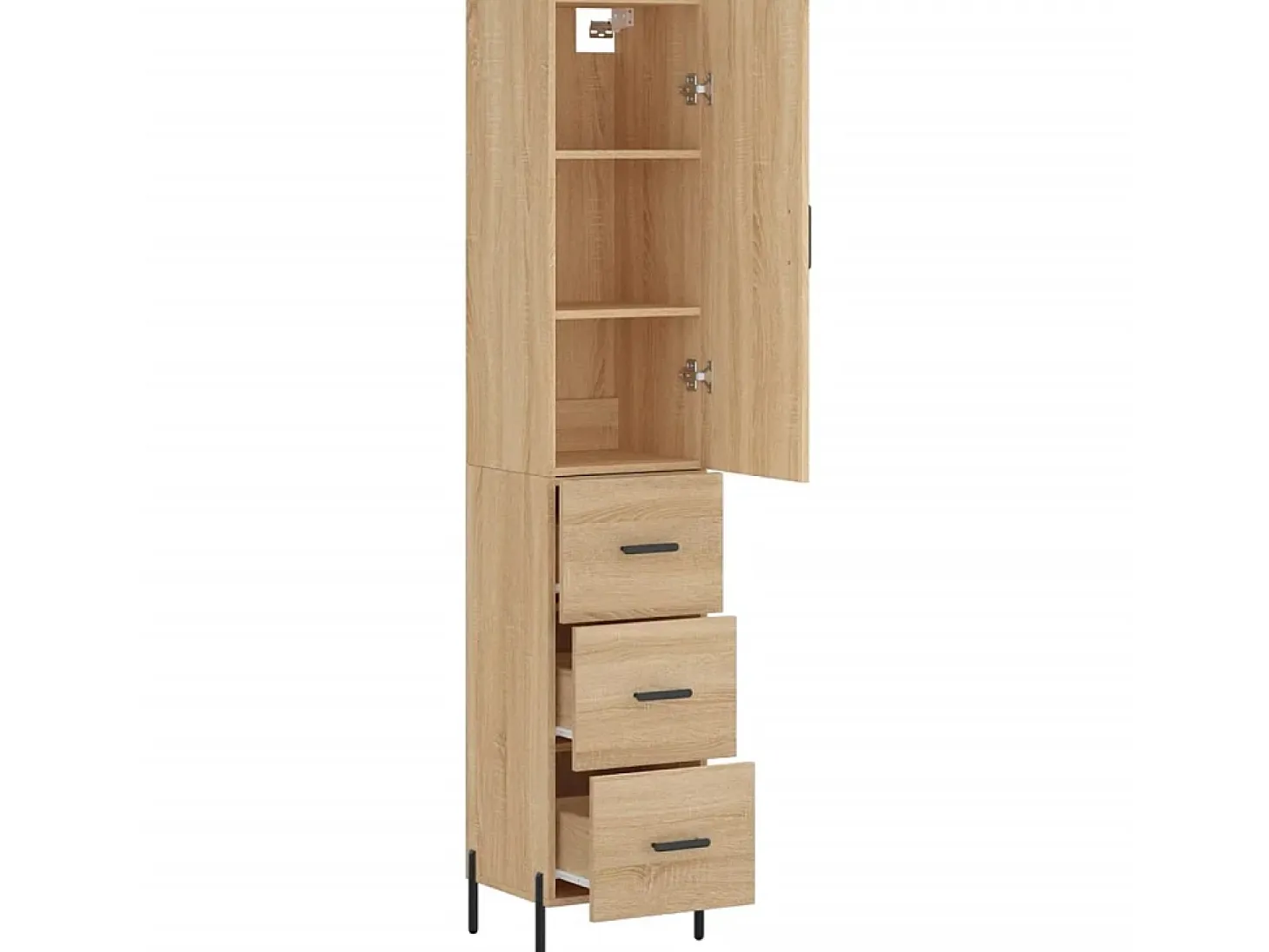 Aparador de madera contrachapada roble Sonoma 34,5x34x180 cm ES55520