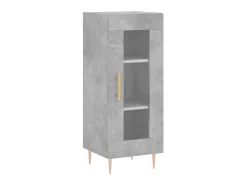 Aparador de madera contrachapada gris hormigón 34,5x34x90 cm ES83564