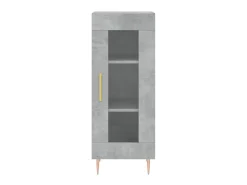Aparador de madera contrachapada gris hormigón 34,5x34x90 cm ES83564