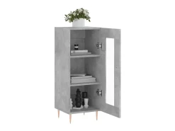 Aparador de madera contrachapada gris hormigón 34,5x34x90 cm ES83564