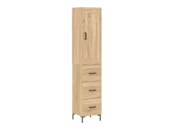 Aparador de madera contrachapada roble Sonoma 34,5x34x180 cm