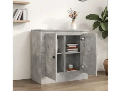 Aparador de madera contrachapada gris hormigón 70x35,5x67,5 cm ES86956