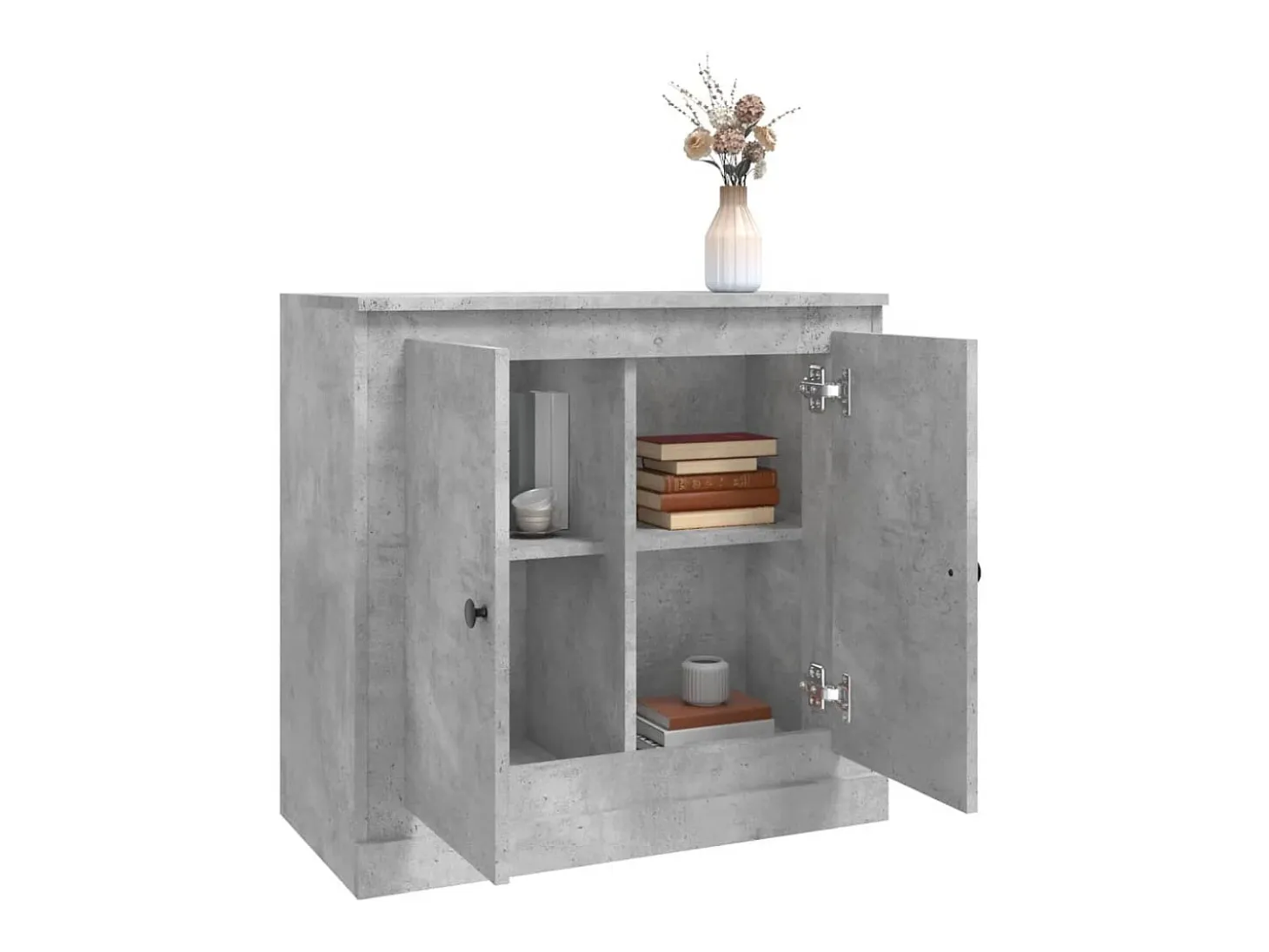 Aparador de madera contrachapada gris hormigón 70x35,5x67,5 cm ES86956
