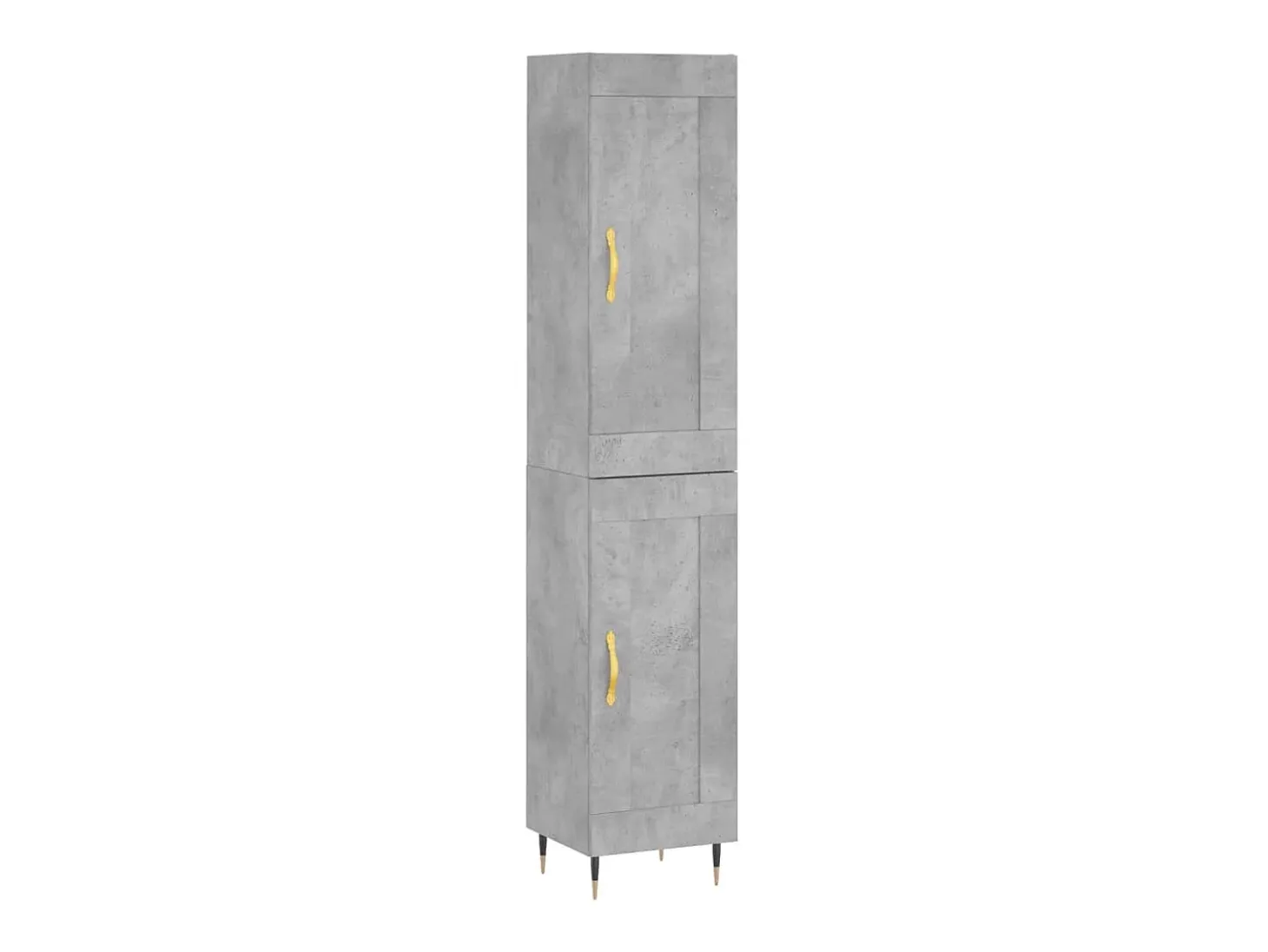 Aparador de madera contrachapada gris hormigón 34,5x34x180 cm