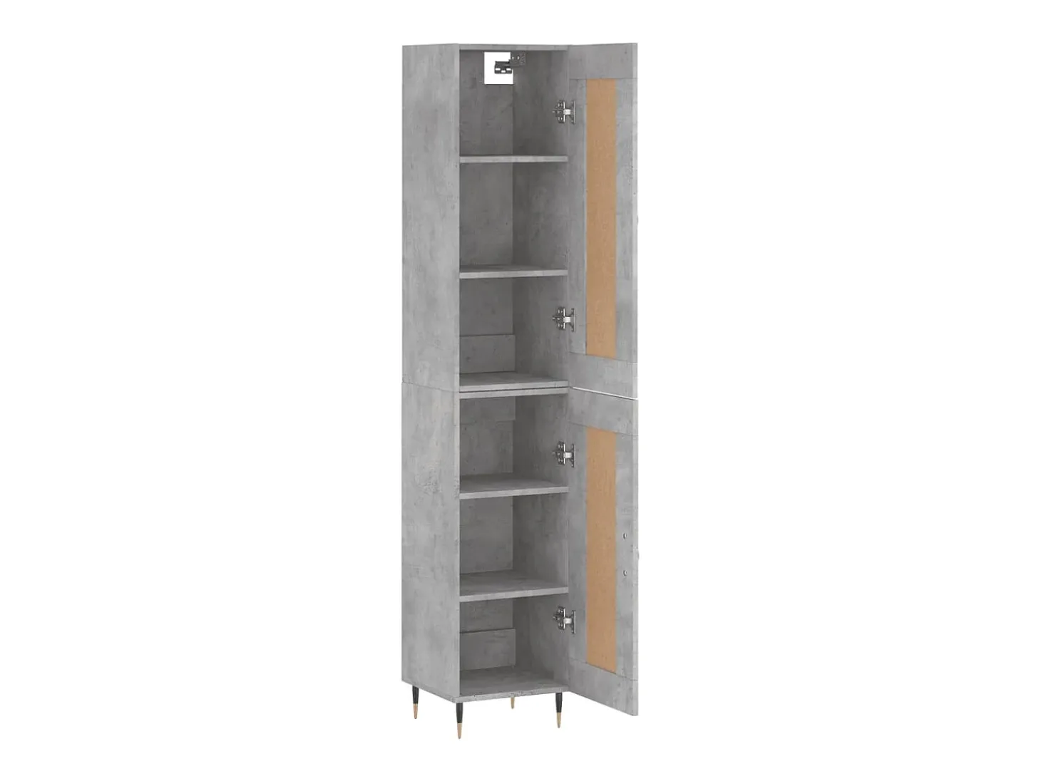 Aparador de madera contrachapada gris hormigón 34,5x34x180 cm