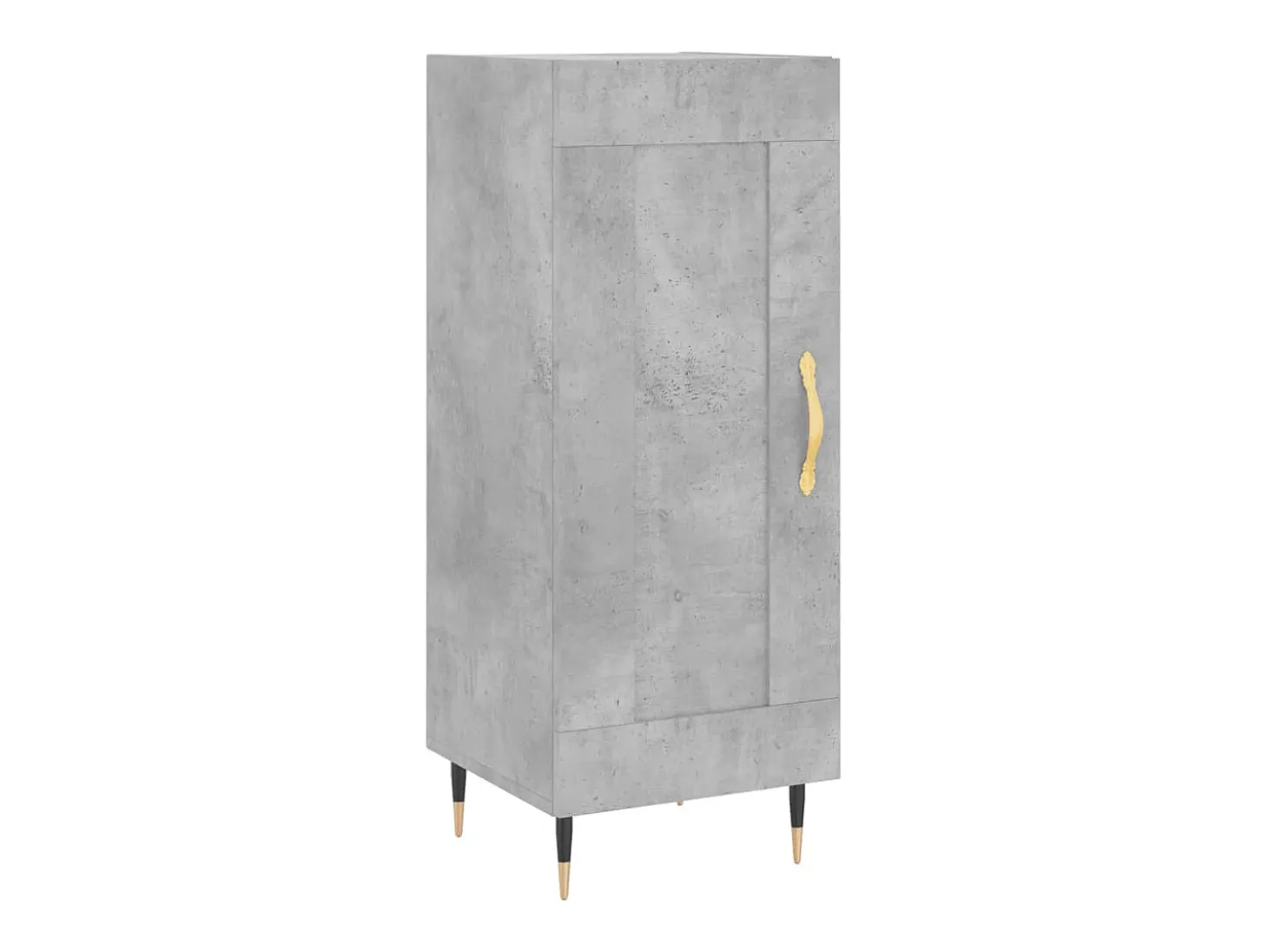 Aparador de madera contrachapada gris hormigón 34,5x34x180 cm