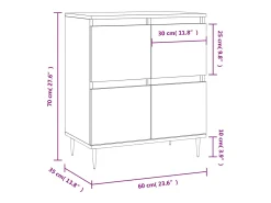 Aparador de madera contrachapada gris Sonoma 60x35x70 cm