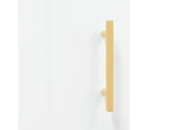 Aparador de madera contrachapada blanco brillante 69,5x34x90 cm