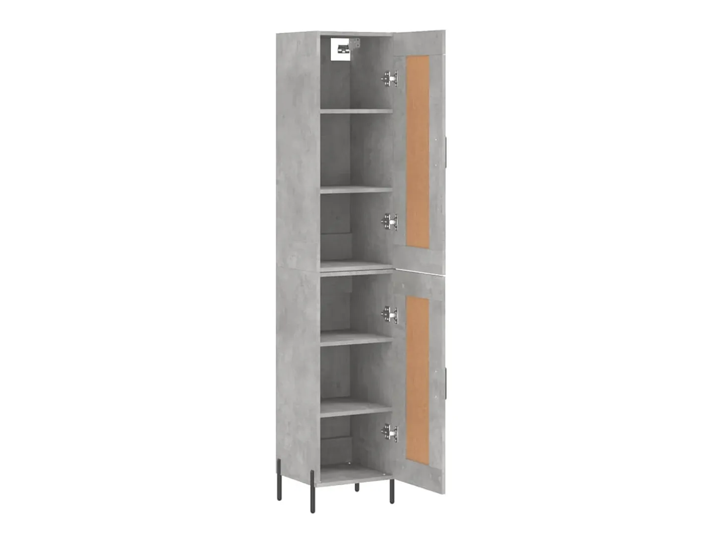 Aparador de madera contrachapada gris hormigón 34,5x34x180 cm