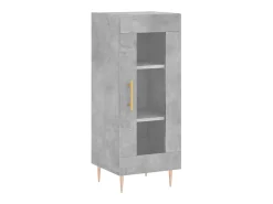 Aparador de madera contrachapada gris hormigón 34,5x34x180 cm