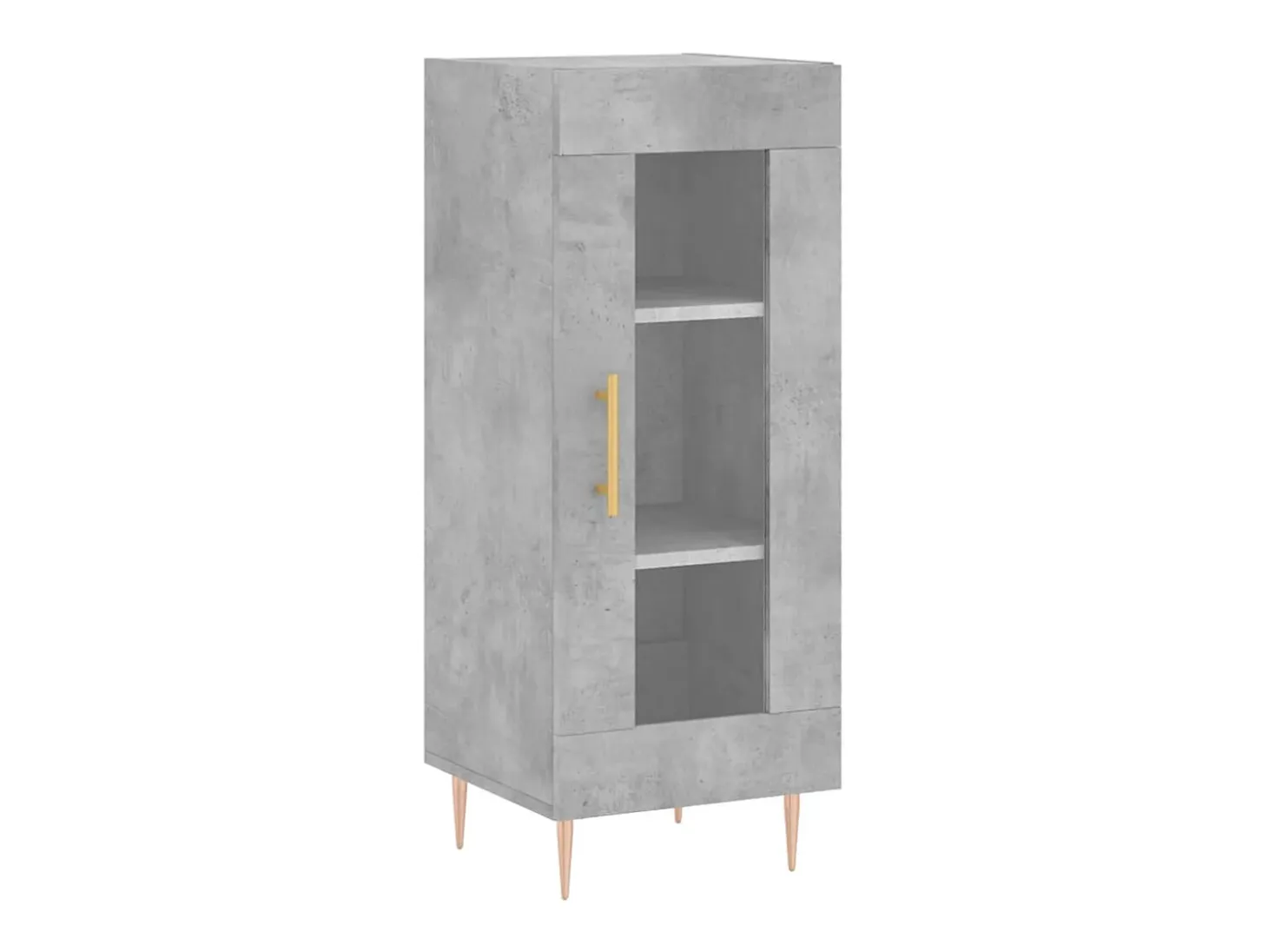 Aparador de madera contrachapada gris hormigón 34,5x34x180 cm