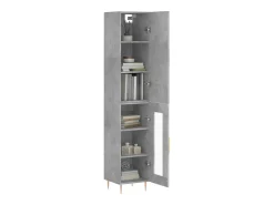 Aparador de madera contrachapada gris hormigón 34,5x34x180 cm