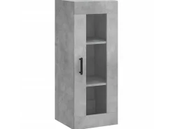Aparador de madera contrachapada gris hormigón 34,5x34x180 cm ES84225