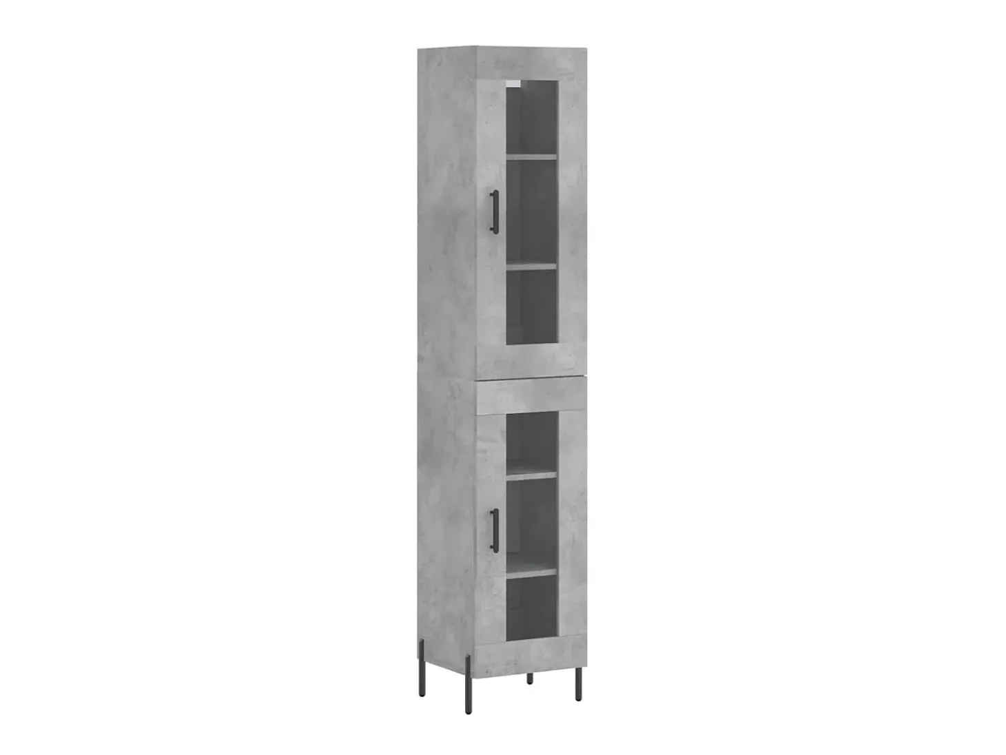 Aparador de madera contrachapada gris hormigón 34,5x34x180 cm ES84225