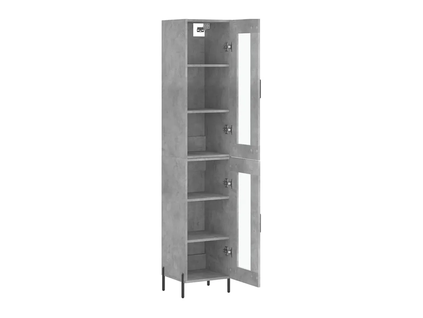 Aparador de madera contrachapada gris hormigón 34,5x34x180 cm ES84225