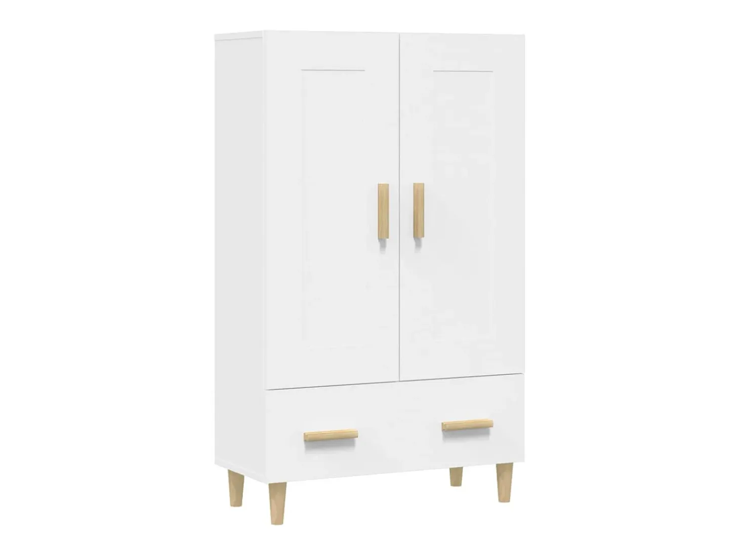 Aparador de madera contrachapada blanco 70x31x115 cm