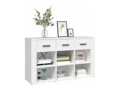 Aparador de madera contrachapada blanco 100x30x59,5 cm