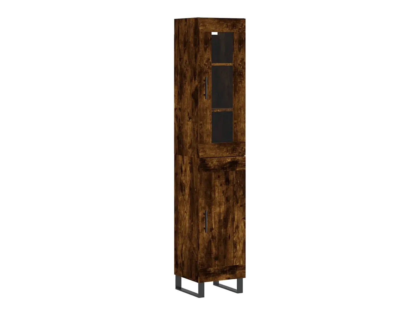 Aparador de madera contrachapada roble ahumado 34,5x34x180 cm
