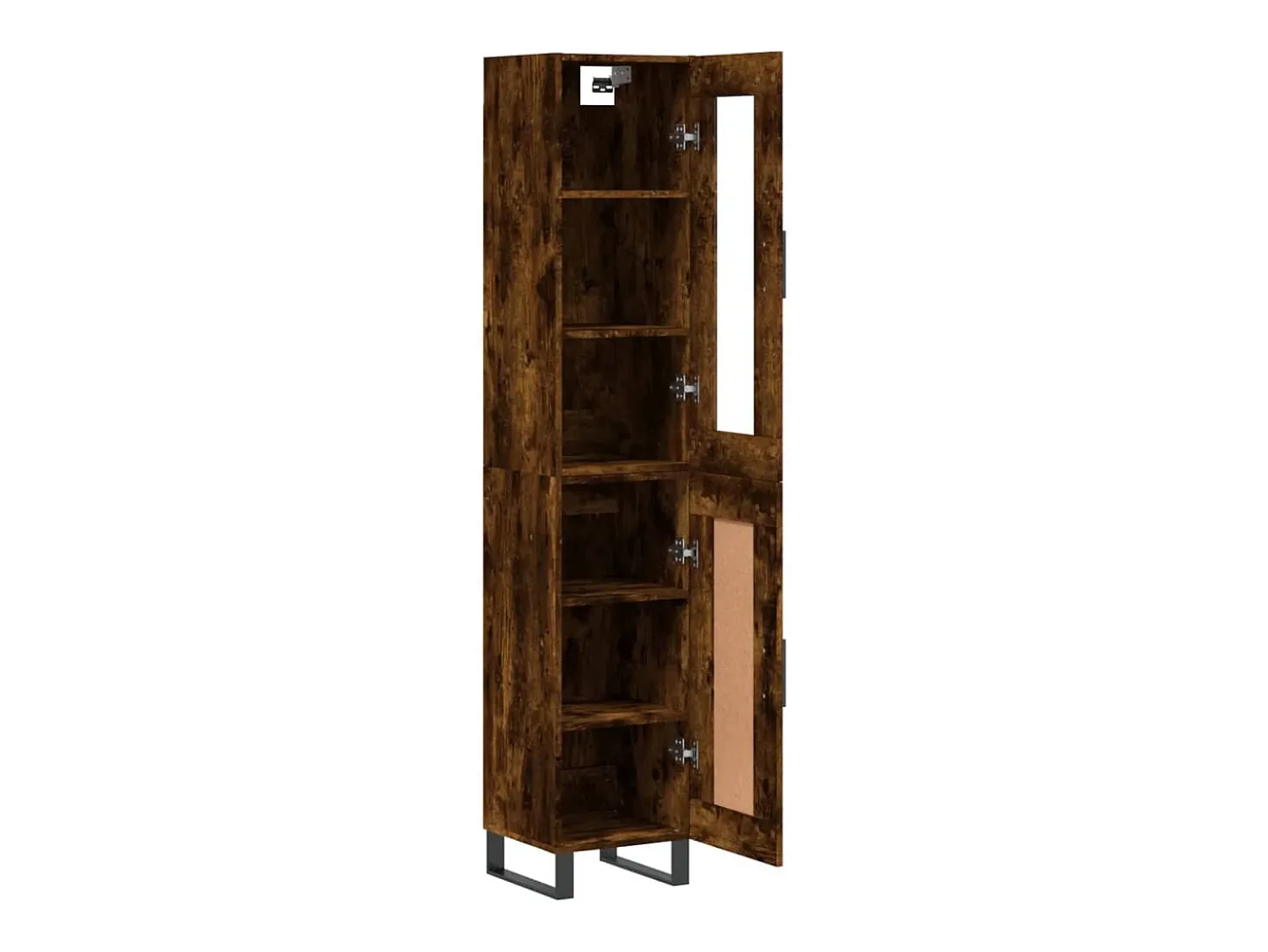 Aparador de madera contrachapada roble ahumado 34,5x34x180 cm