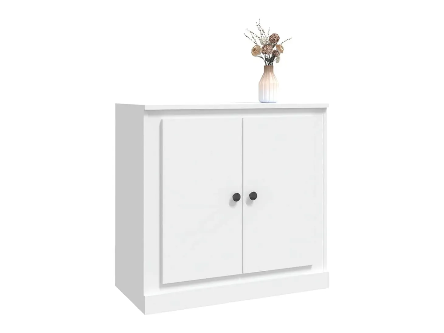 Aparador de madera contrachapada blanco 70x35,5x67,5 cm