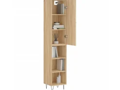 Aparador de madera contrachapada roble Sonoma 34,5x34x180 cm ES97146